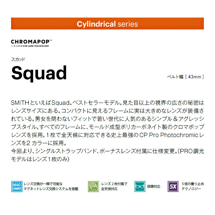 スノーボード ゴーグル スミス SMITH SQUAD CACTUS ZINE 25-26 送料無料 日本正規品 予約商品 店頭受け取り可能