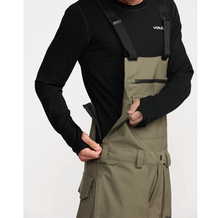 25-26 VOLCOM ROAN BIB OVERALL MIL-MILITARY 25-26