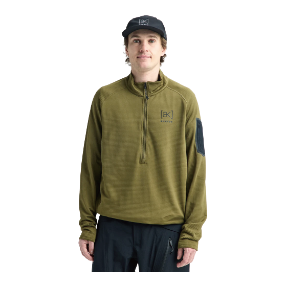 BURTON ウェア バートン  Men's [ak] Helium Grid Fleece Half-Zip Dried Moss 2422610E7N 26-27 スノーボードウェア 日本正規品