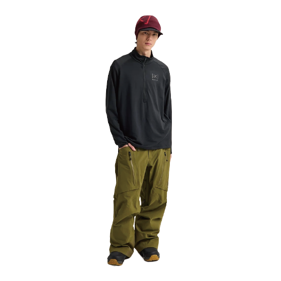 BURTON ウェア バートン  Men's [ak] Helium Grid Fleece Half-Zip True Black 2422610A04 26-27 スノーボードウェア 日本正規品