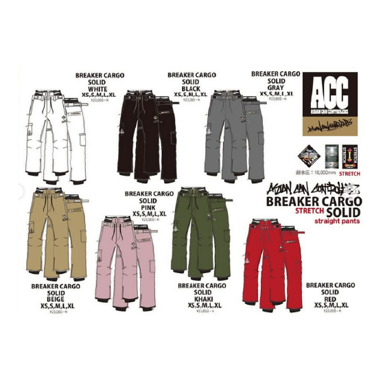 スノーボード ウェア エーシーシー ACC BREAKER PNT SOLID RED 25-26 送料無料 日本正規品