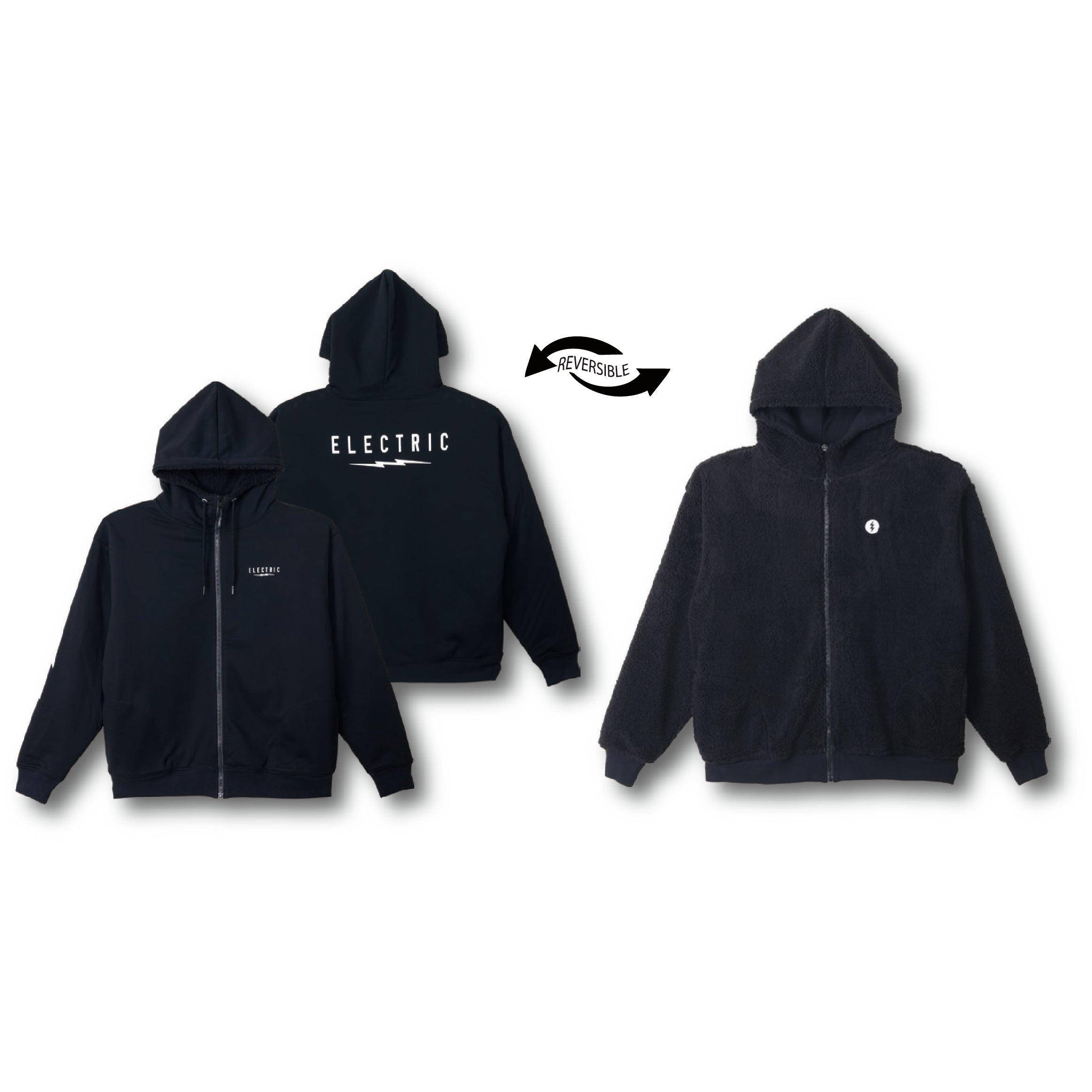 スノーボード アパレル エレクトリック ELECTRIC UNDERVOLT RIVERSIBLE FULL  ZIP HOOD BLACK 25-26 送料無料 日本正規品 予約商品 店頭受け取り可能