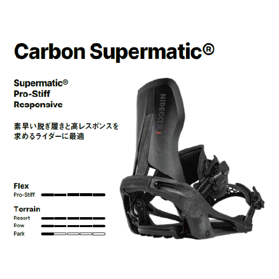 NIDECKER SUPERMATIC ビンディング  CARBON SUPERMATIC BLACK 26-27 バインディング 日本正規品