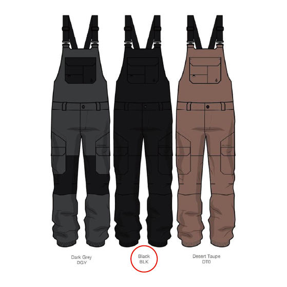 VOLCOM ウェア ボルコム  CRESTON 3D STRETCH BIB BLK V_H1252651 26-27 スノーボードウェア 日本正規品
