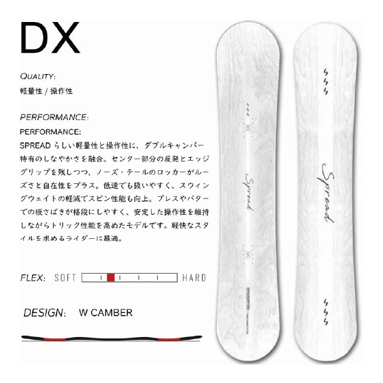 SPREAD スノーボード スプレッド DX W CAMBER 26-27 板 日本正規品