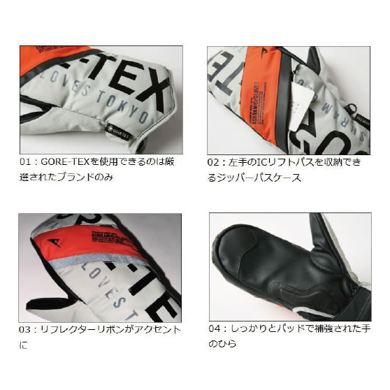 ASHRAM アシュラム [ashram] PROFILE LOGO MITT 24-25 スノーボード グローブ Lt Green Beige