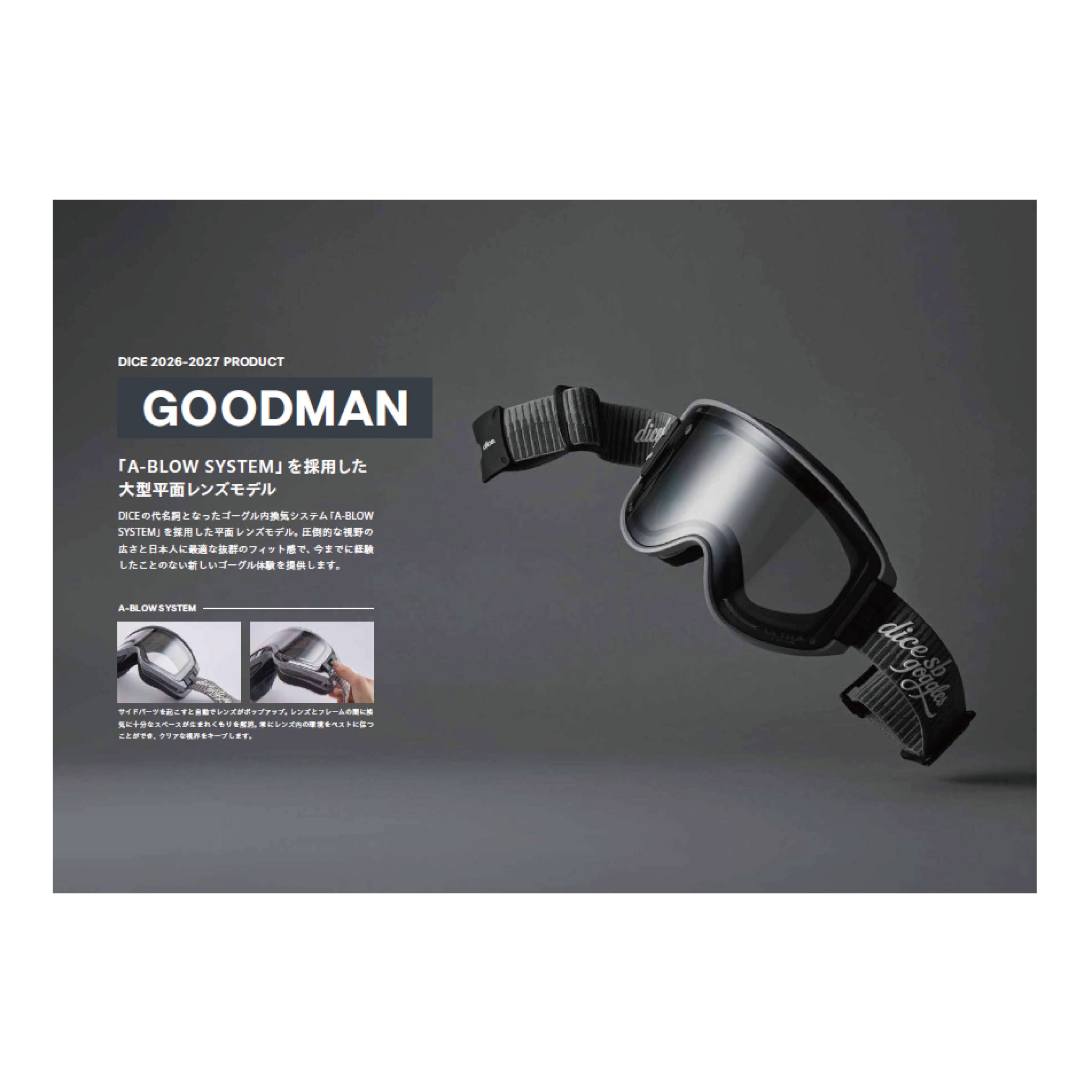 DICE ゴーグル  GOODMAN SLT GM64276 26-27 スノーボードゴーグル 日本正規品