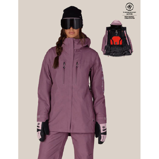 686 ウェア ロクハチロク WOMENS GORE-TEX SKYLINE™ THERMAGRAPH® JACKET BLACK PLUM M5WN334 26-27 スノーボードウェア 日本正規品