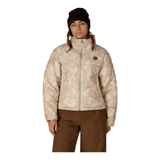 686 ウェア ロクハチロク WOMENS GRACIOUS PUFFER JACKET LIMESTONE SCRATCH CAMO M6WNFLC339 26-27 スノーボードウェア 日本正規品