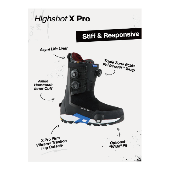 BURTON STEP ON ブーツ バートン ステップオン  Men's Highshot X Pro Step On Black 3047811A02 26-27 スノーボードブーツ 日本正規品