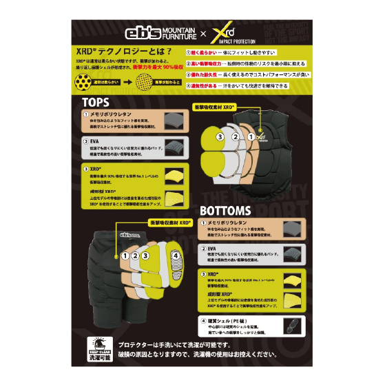 EBS エビス  HIP PROTECT LONG XRD BLACK 4600117 26-27 日本正規品