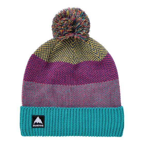 BURTON バートン  Kids' Fleece-Lined Pom Beanie Goldenrod/Azalea Pink/Pacific Teal 2345810E4N 26-27 日本正規品