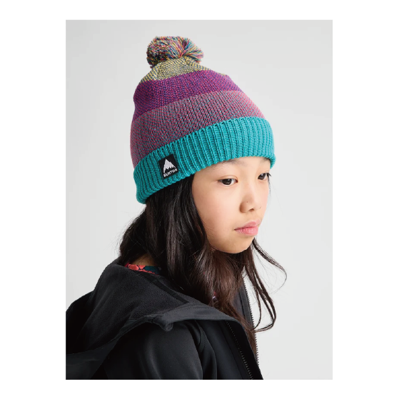 BURTON バートン  Kids' Fleece-Lined Pom Beanie Goldenrod/Azalea Pink/Pacific Teal 2345810E4N 26-27 日本正規品