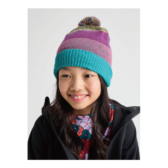 BURTON バートン  Kids' Fleece-Lined Pom Beanie Goldenrod/Azalea Pink/Pacific Teal 2345810E4N 26-27 日本正規品