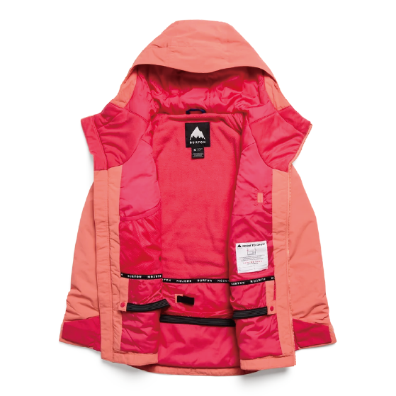 BURTON ウェア バートン  Kids' Burton Hillslope 2L Jacket Peach Echo/Azalea Pink 2431310E5Q 26-27 スノーボードウェア 日本正規品