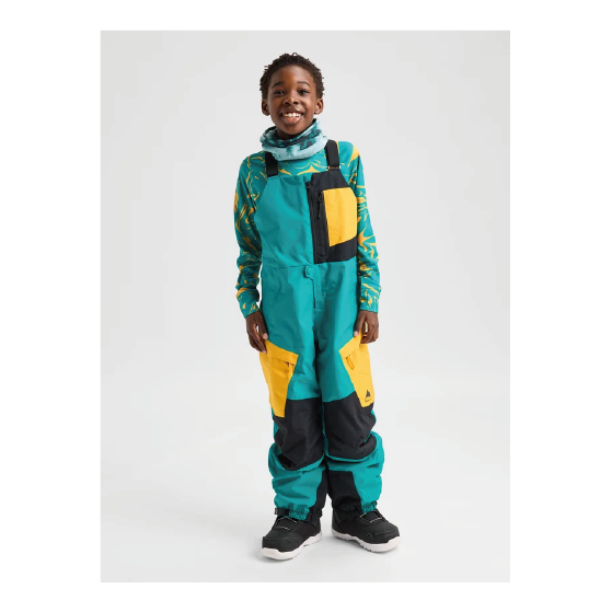 BURTON ウェア バートン  Kids' Powline GORE-TEX Bib Pants Pacific Teal/Goldenrod/True Black 2432510FAA 26-27 スノーボードウェア 日本正規品