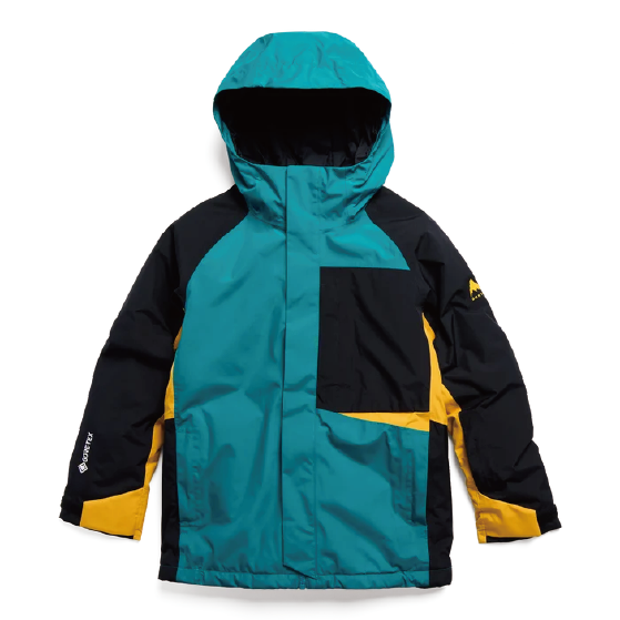 BURTON ウェア バートン  Kids' Powline GORE-TEX 2L Jacket Pacific Teal/Goldenrod/True Black 2336512FAA 26-27 スノーボードウェア 日本正規品