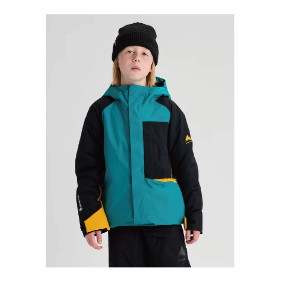 BURTON ウェア バートン  Kids' Powline GORE-TEX 2L Jacket Pacific Teal/Goldenrod/True Black 2336512FAA 26-27 スノーボードウェア 日本正規品