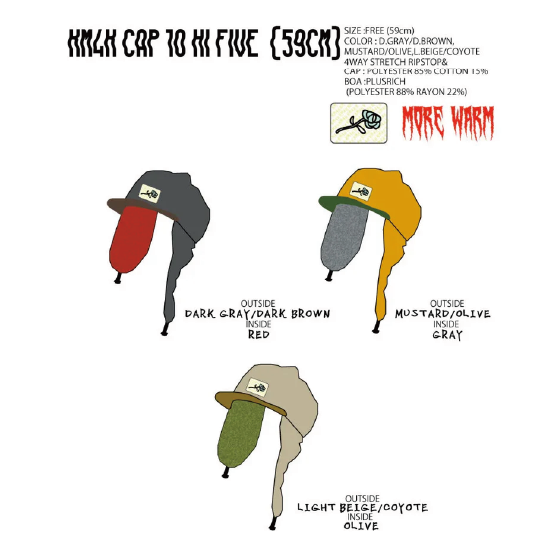 KM4K カモシカ [km4k] KM4K CAP 10 HI FIVE 23-24 スノーボード キャップ Light Beige Coyote