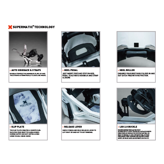 BENTMETAL SUPERMATIC ビンディング  LIGHTNING SUPERMATIC WHITE 20232426183* 26-27 バインディング 日本正規品