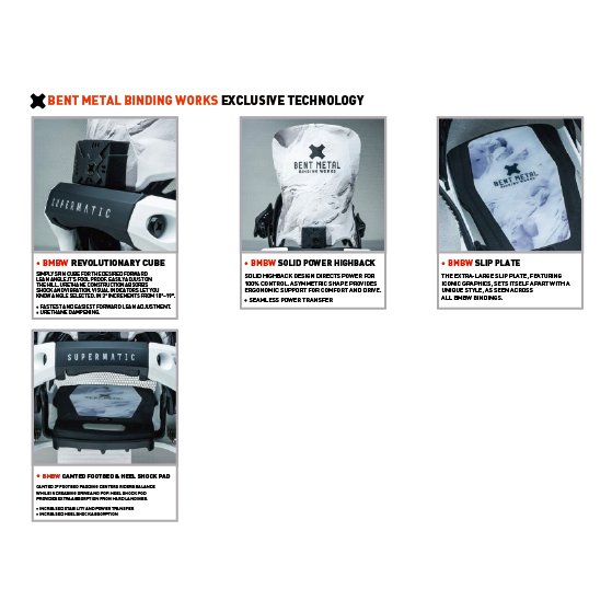 BENTMETAL SUPERMATIC ビンディング  LIGHTNING SUPERMATIC WHITE 20232426183* 26-27 バインディング 日本正規品