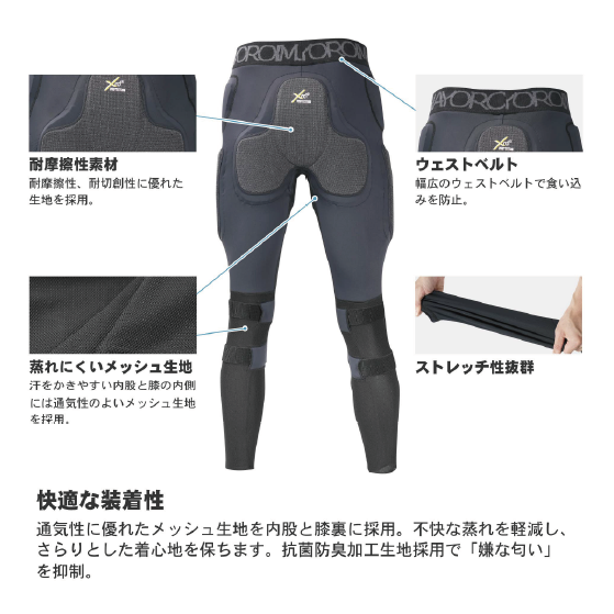 鎧武者 ヨロイムシャ  LONG HIP PROTECTOR(TOUGH) BK YM-1816 26-27 日本正規品