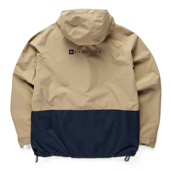 686 ウェア ロクハチロク  LS1 SHELL ANORAK KHAKI COLORBLOCK M6WN904 26-27 スノーボードウェア 日本正規品