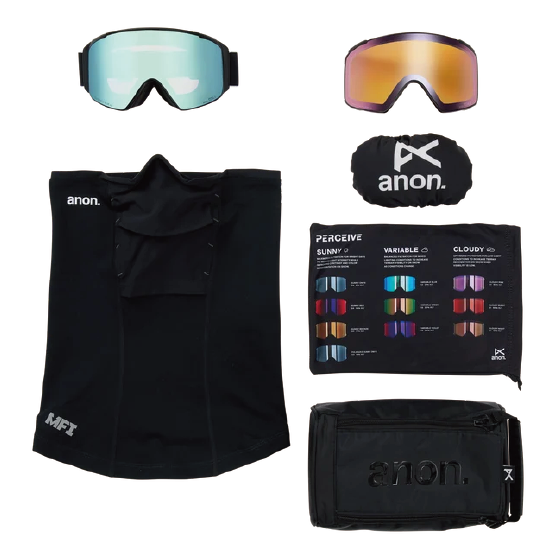 ANON ゴーグル アノン  M4S Goggles (Cylindrical) + Bonus Lens + MFI® Face Mask Lb Midnight Gus 235771318X 26-27 スノーボードゴーグル 日本正規品