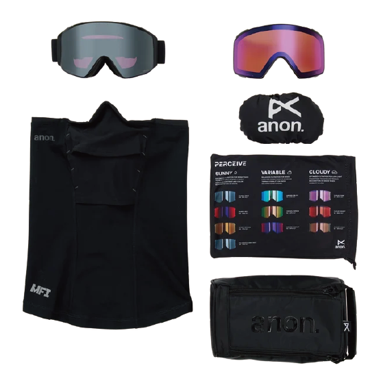 ANON ゴーグル アノン  M4S Goggles (Cylindrical) + Bonus Lens + MFI® Face Mask Smoke 2357713Z55 26-27 スノーボードゴーグル 日本正規品