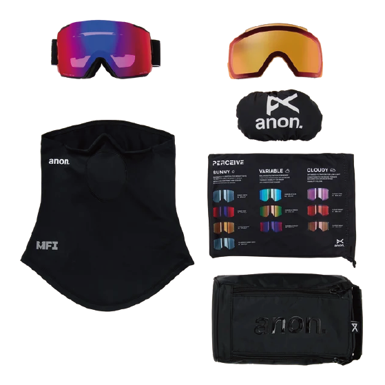 ANON ゴーグル アノン  M5 Goggles + Bonus Lens + MFI® Face Mask Black 2394312Z58 26-27 スノーボードゴーグル 日本正規品