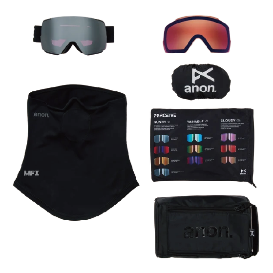 ANON ゴーグル アノン  M5S Goggles + Bonus Lens + MFI® Face Mask Airstream Blue 2394712EVF 26-27 スノーボードゴーグル 日本正規品