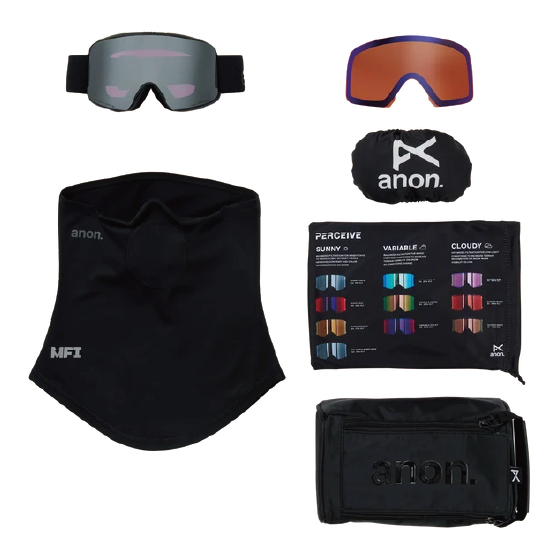 ANON ゴーグル アノン  M6 Goggles + Bonus Lens + MFI® Face Mask Smoke 3054610Z55 26-27 スノーボードゴーグル 日本正規品