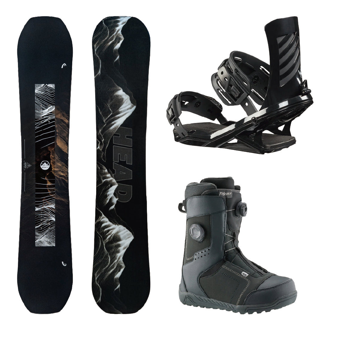 HEAD MIGHTY DCT & FX ONE black & TRIGGER charcoal 3-piece set 25-26