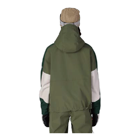 686 ウェア ロクハチロク WOMENS OUTLINE? SHELL ANORAK FATIGUE GREEN COLORBLOCK M5WN330 26-27 スノーボードウェア 日本正規品