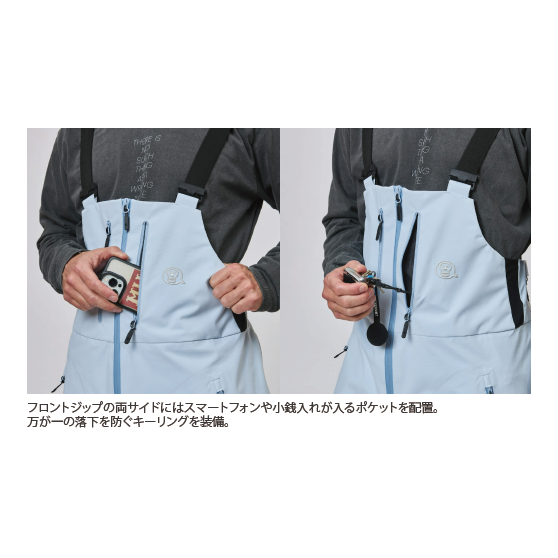 UNFUDGE ウェア アンファッジ  PEEP BIB PANTS STANDARD FIT CLOUDY BLUE 26-27 スノーボードウェア 日本正規品