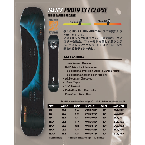NEVERSUMMER スノーボード ネバーサマー  ProtoT3 Eclipse 26-27 板 日本正規品