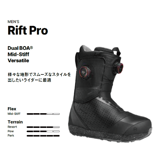 NIDECKER ブーツ  RIFT PRO MEN BLACK 26-27 スノーボードブーツ 日本正規品