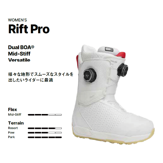 NIDECKER ブーツ  RIFT PRO WOMEN WHITE 26-27 スノーボードブーツ 日本正規品