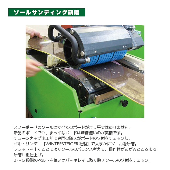 スノーボード ショップ用　チューニング　サンディング　マシーン スノーボード同時注文専用】 スタンダートプラン TUNING チューニング