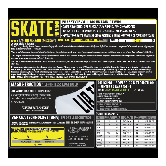 LIBTECH スノーボード リブテック SKATE BANANA 26-27 板 日本正規品