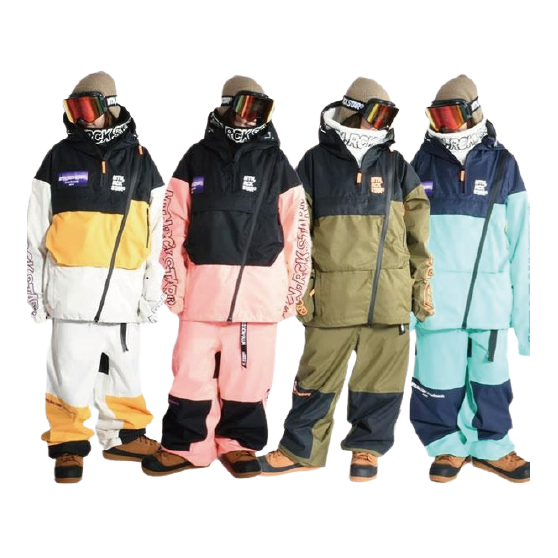 MRS マウンテンロックスター SPRING PULLOVER JACKET & SPRING CHUBBY PANTS 25-26 スノーボード ウェア Navy Mint