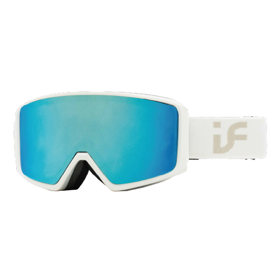IF アイエフ  T5 (1GRAY with ghcier blue REVO) 25-26 スノーボード ゴーグル Matte White
