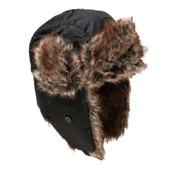 NEWHATTAN ニューハッタン [newhattan] POLYESTER TROOPER HAT 25-26 スノーボード ビーニー Black