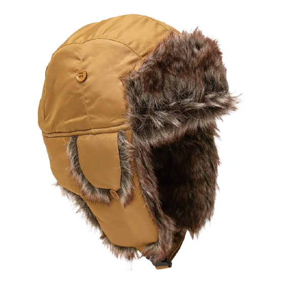 NEWHATTAN ニューハッタン [newhattan] POLYESTER TROOPER HAT 25-26 スノーボード ビーニー Camel