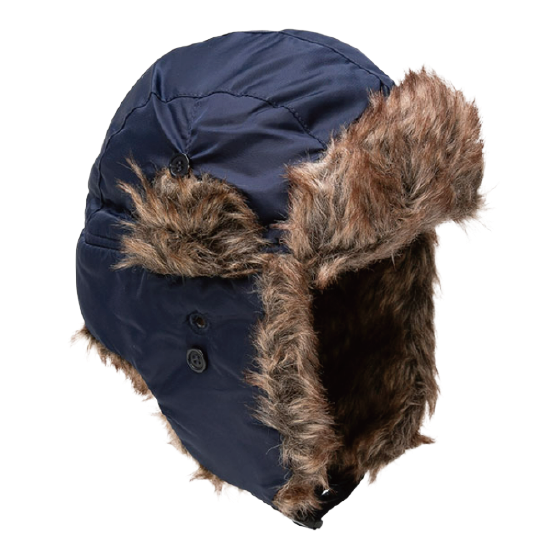 NEWHATTAN ニューハッタン [newhattan] POLYESTER TROOPER HAT 25-26 スノーボード ビーニー Navy