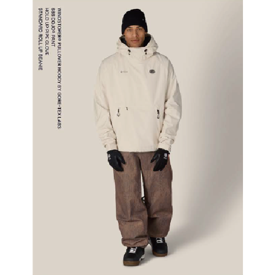 686 ウェア ロクハチロク MENS WINDSTOPPER? PULLOVER HOODY BLACK M6WNCS129 26-27 スノーボードウェア 日本正規品