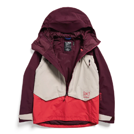 BURTON ウェア バートン  Women's [ak] Cyclic GORE-TEX 2L Anorak Rum Raisin/Chinchilla Gray/Hot Tamale 3076210E6J 26-27 スノーボードウェア 日本正規品