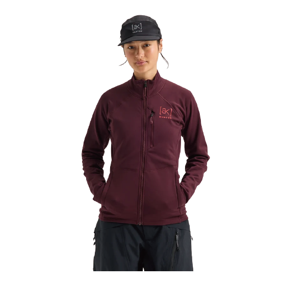 BURTON ウェア バートン  Women's [ak] Baker Stretch Fleece Full-Zip Rum Raisin 2422910FAK 26-27 スノーボードウェア 日本正規品