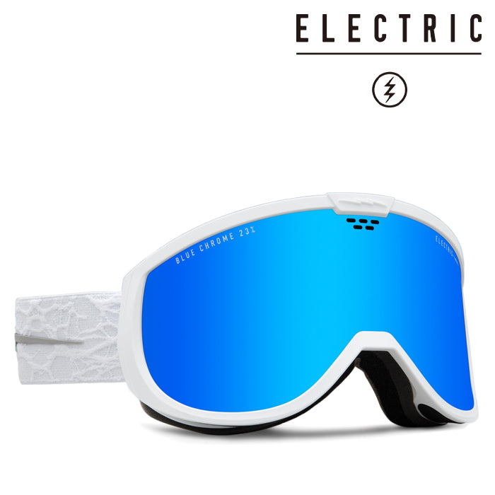 日本正規品 スノーボード ゴーグル エレクトリック 23-24 ELECTRIC CAM Matte White Nuron/Blue Chrome 24CM スキー