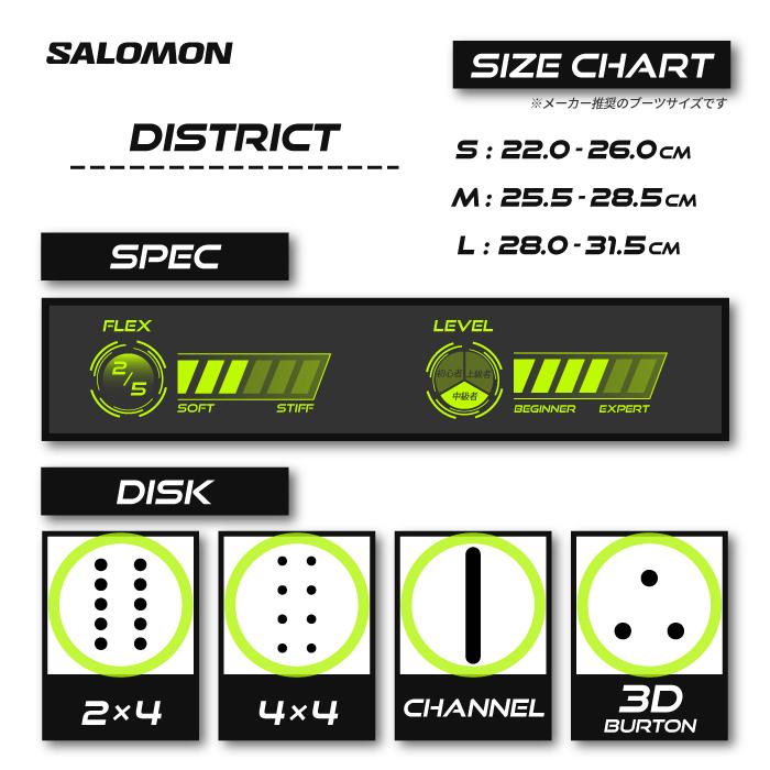 日本正規品 スノーボード ビンディング サロモン ディストリクト 23-24 SALOMON DISTRICT Black MEN'S バインディング  メンズ 男性 2024 スノボー